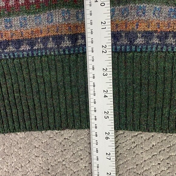 Vintage Boston Traders Fair Isle Wool Vest Sweater Men's XL Fits Large V Neck - Picture 7 of 8